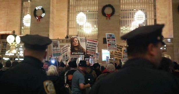 Hundreds protest in New York for jailed Palestinian teen Ahed Tamimi