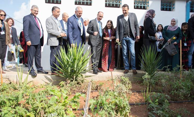 Community greening initiative: UNRWA and the European Union open first school garden in the West Bank