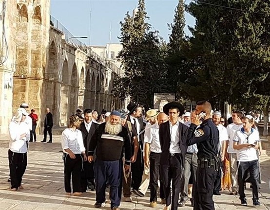 Hundreds of Israelis take to Al-Aqsa for Jewish holiday of Sukkot