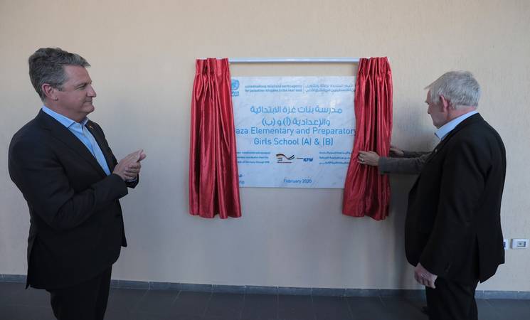 HIGH  LEVEL GERMAN DELEGATION INAUGURATES UNRWA SCHOOL IN GAZA