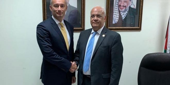 Erekat, Mladenov call for ending occupation, enforcing int�l law
