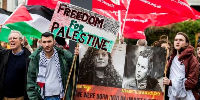 Pro-Palestine protesters confront UKs Israeli ambassador in Belfast
