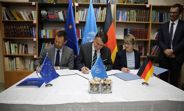 The European Union and Germany Sign Vital Contribution Agreements at UNRWA Jerusalem Girls School in Silwan in East Jerusalem