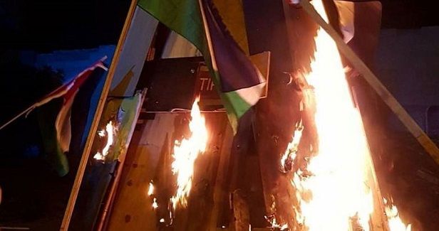 Settlers torch Palestinian flags to mark revolution against Romans