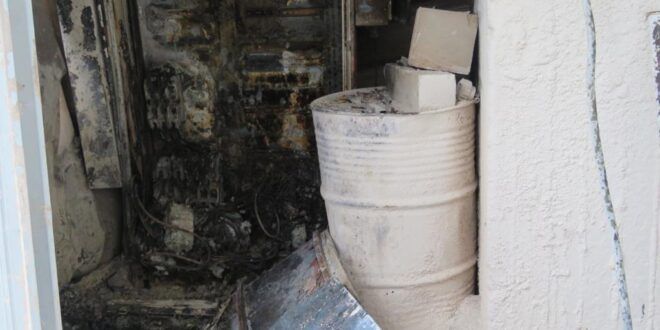 Israeli settlers set fire to equipment inside a quarry south of Nablus