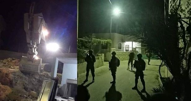 Israeli army razes four homes of prisoners in al-Khalil