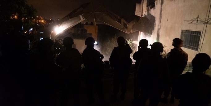 IOF demolish Saleh Barghouthis home in Kobar village, Ramallah