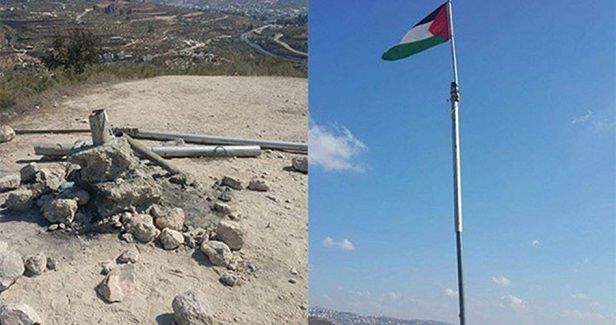 IOF blasts Palestinian flagpole in Sebastia