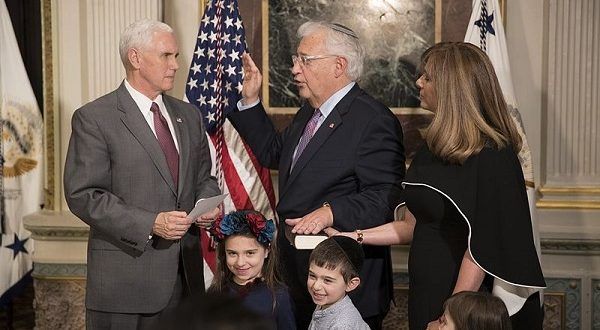 The US � Ambassador in Tel Aviv encourages settlements as an act of faith and a way of life