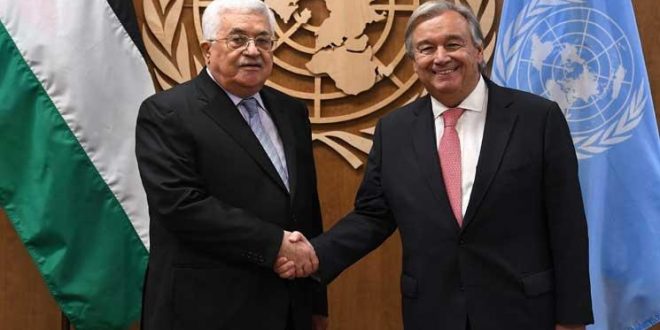 Abbas meets with UN SG in New York