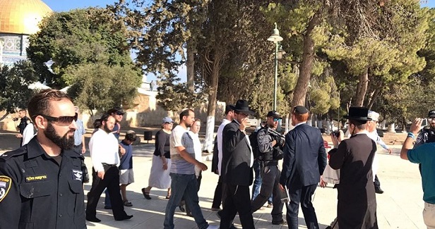 Dozens of settlers force their way into the Aqsa Mosque