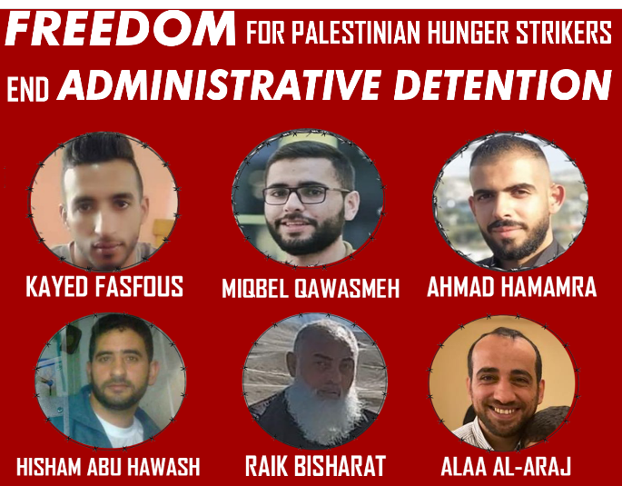Six Palestinian detainees continue hunger strikes against administrative detention