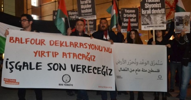 Protest in Istanbul on centenary of Balfour Declaration