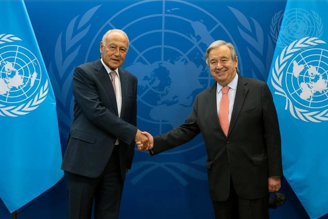 Leaders of UN and Arab League discuss Palestinian cause in New York