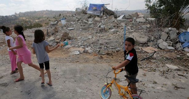 Palestinian building reduced to rubble by Israeli occupation