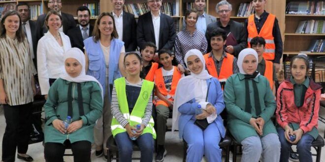 An EU high-level delegation visits Baqa�a refugee camp in Jordan, calls for support for UNRWA