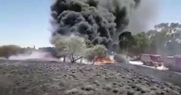 Massive fires erupt in settler lands by Gaza kites