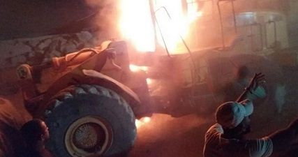 Jewish settlers torch Palestinian-owned bulldozer in W. Bank