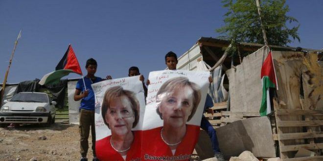 Merkel to arrive in Israel amid Palestinian calls to halt demolition of Khan Al-Ahmar