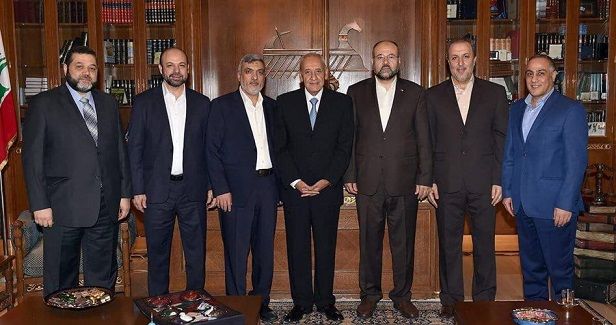 Hamas delegation meets Lebanese parliament speaker
