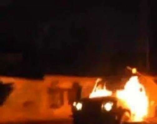 Israeli army vehicle torched during clashes in Hebron-area village