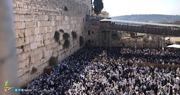 Thousands of settlers converge on al-Buraq Square on Jewish holiday