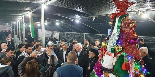 Christmas Tree lightened in Khan Al-Ahmar