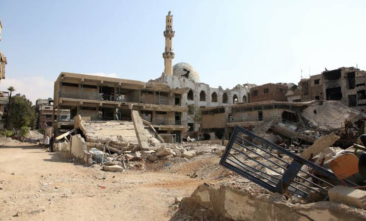 Almost all UNRWA installations in Yarmouk and Deraa camp in Syria severely damaged or destroyed