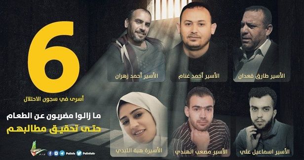 6 administrative detainees on hunger strike in Israeli jails