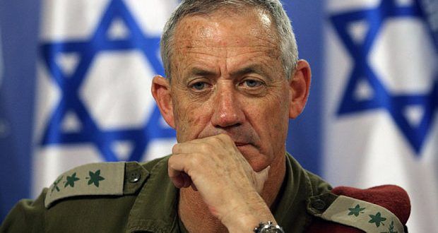 Israeli occupation Army Minister, Gantz Denies Palestinian Building New Housing Units in Area ( C )