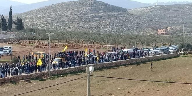 Palestinians bid last farewell to three martyrs in Ramallah and Jenin