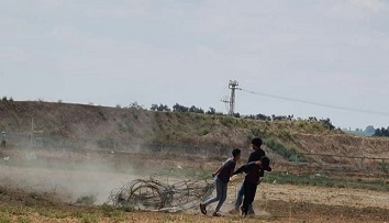 قوات الاحتلال تٌطلق النار وقنابل الغاز تجاه المزارعين شرق خزاعة