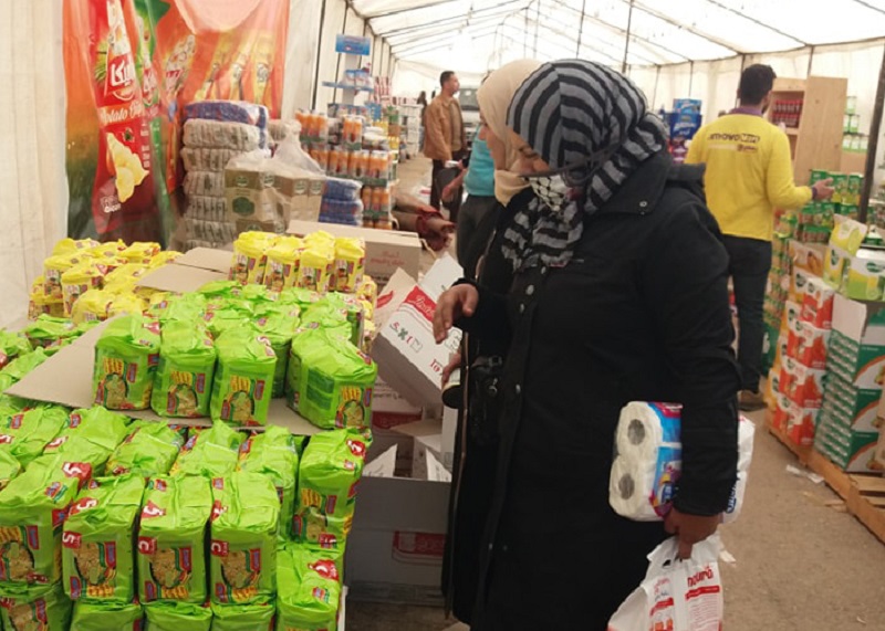 افتتاح سوق رمضان التجاري في مخيم اليرموك