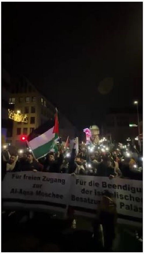 مسيرة حاشدة في مدينة نورنبيرغ الالمانية تضامنا مع الشعب الفلسطيني