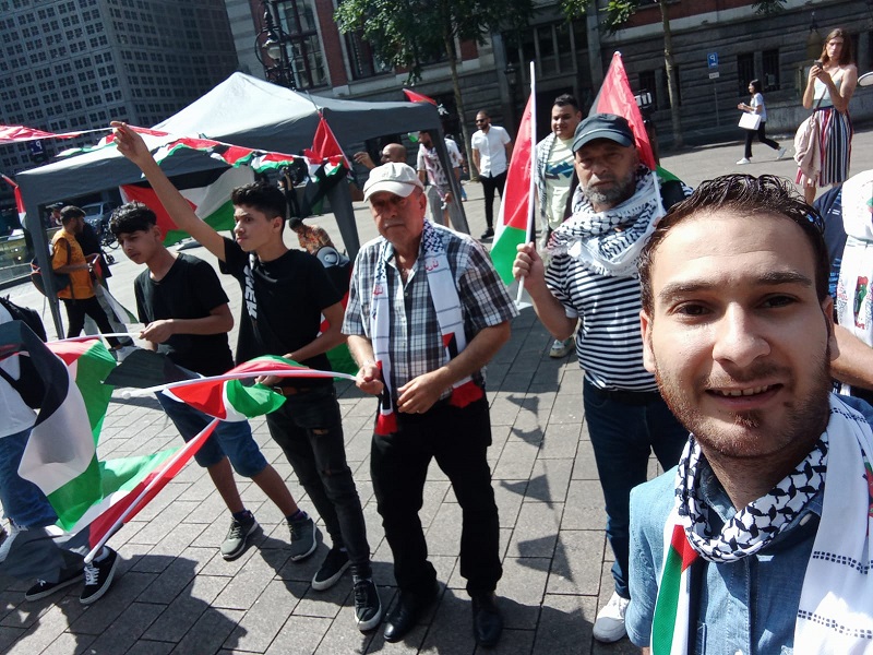التجمع الديمقراطي الفلسطيني في هولندا يشارك بالوقفة التضامنية مع غزة
