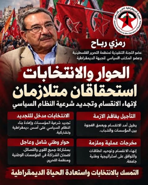 رمزي رباح: الحوار الوطني والانتخابات العامة استحقاقان متلازمان لإنهاء الانقسام وتجديد شرعية النظام السياسي الفلسطيني