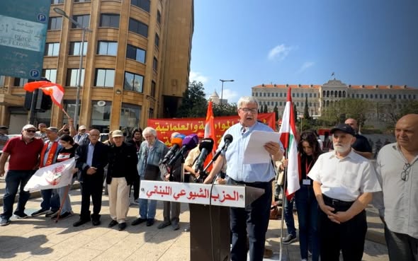 في الذكرى الـ102 لتأسيسه.. الجبهة الديمقراطية تشارك في مسيرة الحزب الشيوعي اللبناني في بيروت